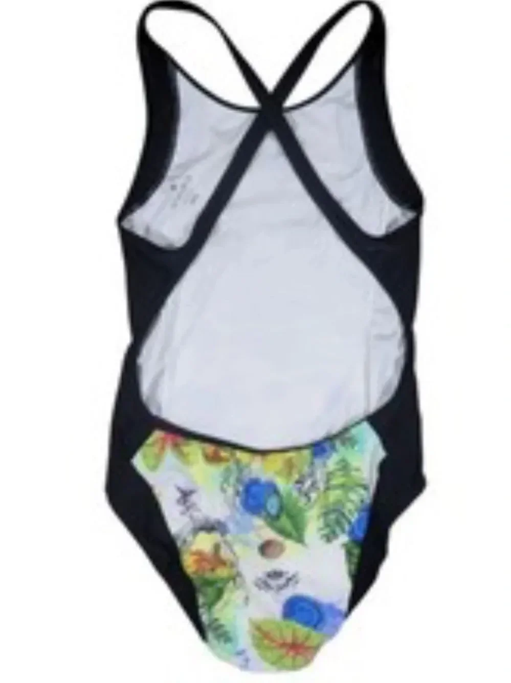 ATHLETA Floral Tropical One-Piece Swimsuit with Black Trim MEDIUM_3